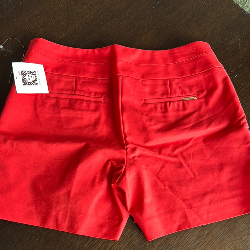 Anne Klein Red High Waist Shorts - Picture 4 of 5